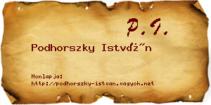 Podhorszky István névjegykártya